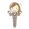 焦るスーツの女性のイラスト