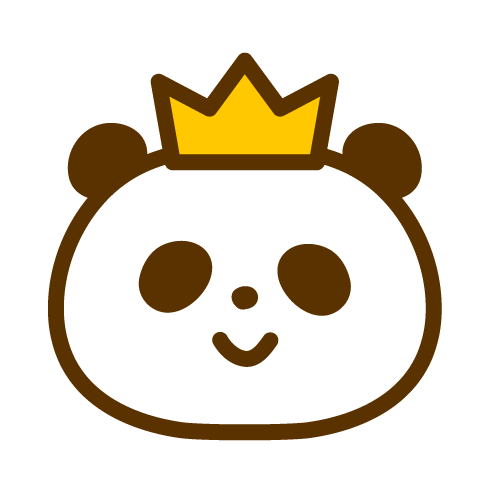 王冠かぶったパンダの無料イラスト